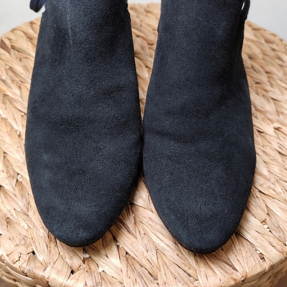 Free People Sparkler Mule Glitter Heel Black Suede Lace Back Block Heel Size 40 - Picture 5 of 12